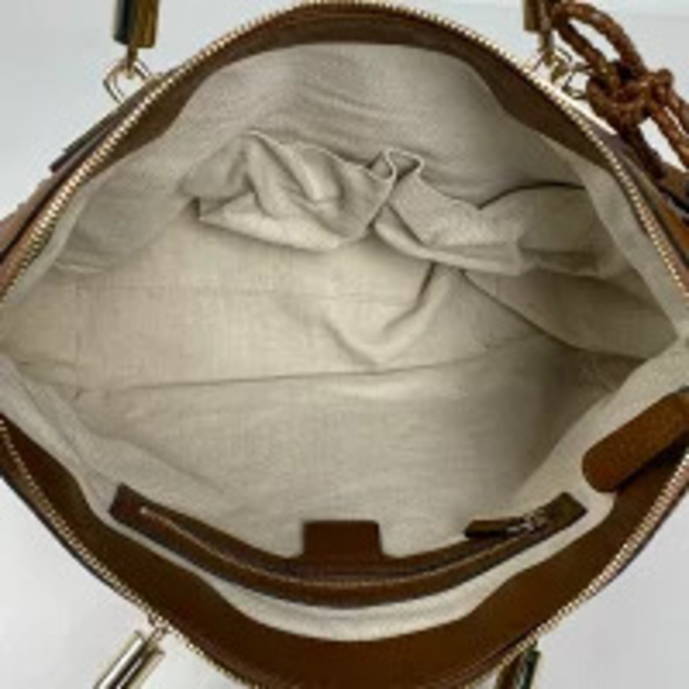 Gucci Bella Bamboo 2way Handbag Gg Fringe Canvas Beige Brown View 6